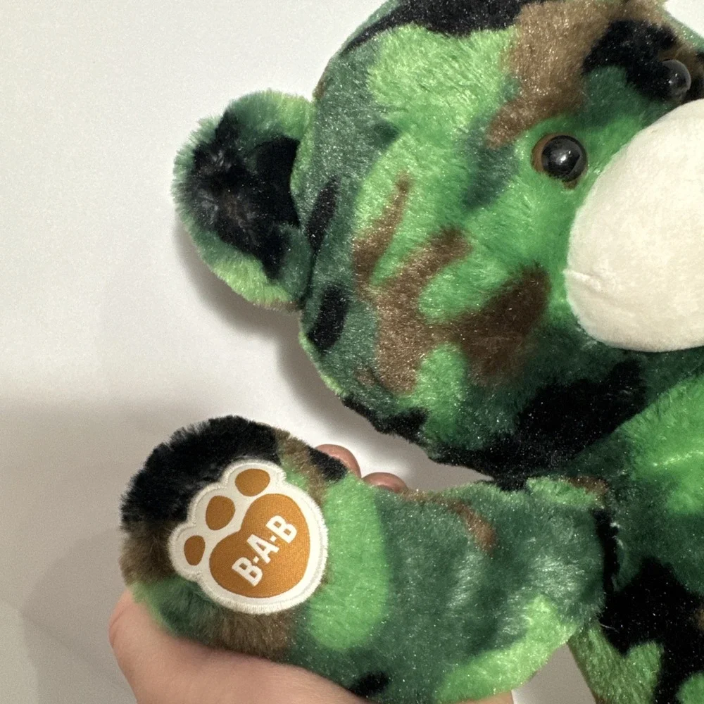 Build a Bear‎ Green Camouflage Teddy Plush 16